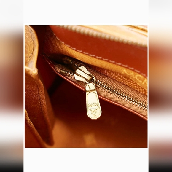 MCM Cognac Visetos Boston Bag EUC - Picture 9 of 11